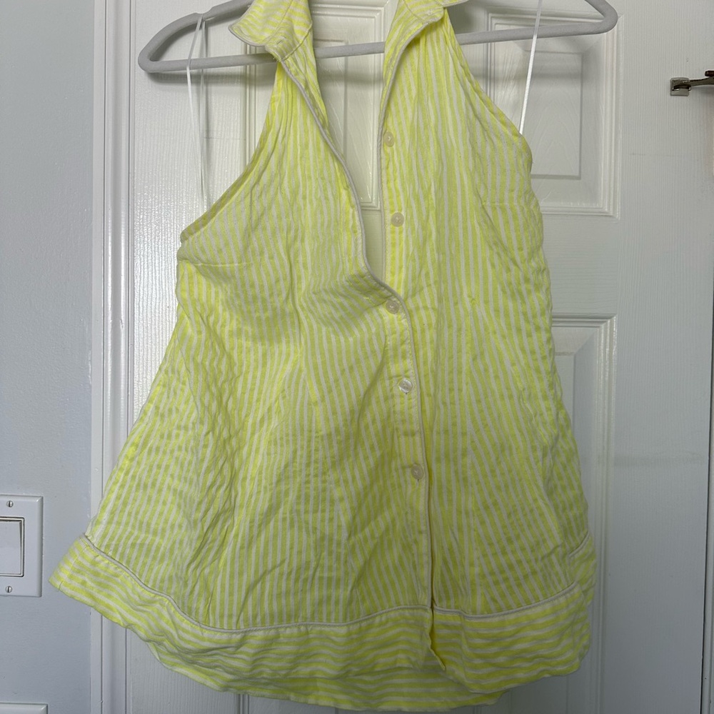Anthropologie Yellow Asymmetrical Button Down Blouse